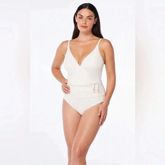 Bleu Rod Beattie Glam Stand Surplice One Piece - Coconut Water - Picture 2 of 10